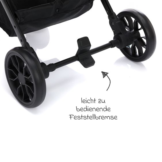 Fillikid Buggy & Sportwagen Styler Elite bis 22 kg mit Trolly-Funktion und Liegefunktion - Schwarz