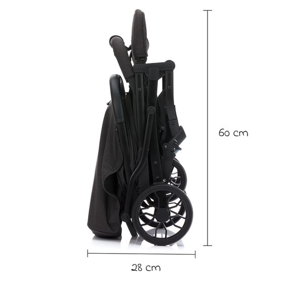 Fillikid Buggy & Sportwagen Styler Elite bis 22 kg mit Trolly-Funktion und Liegefunktion - Schwarz