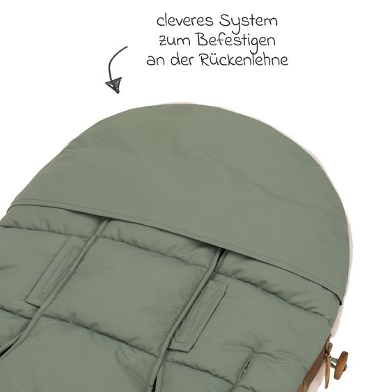 Fillikid Cord-Fußsack Atlas mit Teddy Plüsch für Buggy, Sport- und Kinderwagen - Salbei
