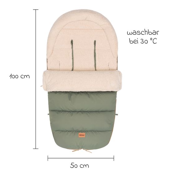 Fillikid Cord-Fußsack Atlas mit Teddy Plüsch für Buggy, Sport- und Kinderwagen - Salbei