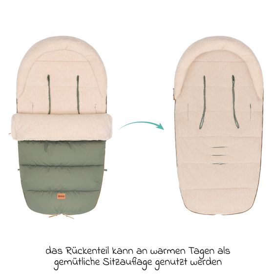 Fillikid Cord-Fußsack Atlas mit Teddy Plüsch für Buggy, Sport- und Kinderwagen - Salbei