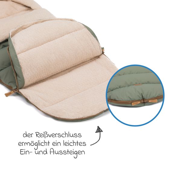 Fillikid Cord-Fußsack Atlas mit Teddy Plüsch für Buggy, Sport- und Kinderwagen - Salbei