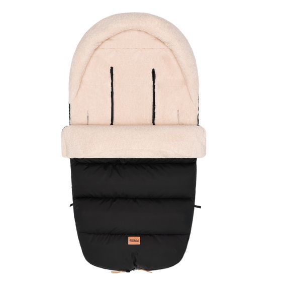 Fillikid Cord-Fußsack Atlas mit Teddy Plüsch für Buggy, Sport- und Kinderwagen - Schwarz