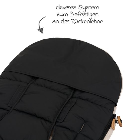 Fillikid Cord-Fußsack Atlas mit Teddy Plüsch für Buggy, Sport- und Kinderwagen - Schwarz