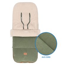 Cord-Fußsack Kinley Cord mit Teddy Plüsch für Buggy, Sport- und Kinderwagen - Salbei