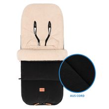 Cord-Fußsack Kinley Cord mit Teddy Plüsch für Buggy, Sport- und Kinderwagen - Schwarz