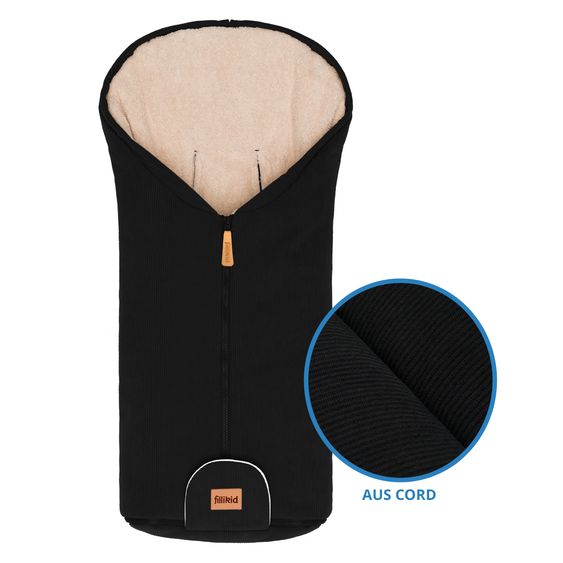 Fillikid Coprigambe Nevis Cord per seggiolini auto e navicelle per neonati - Nero