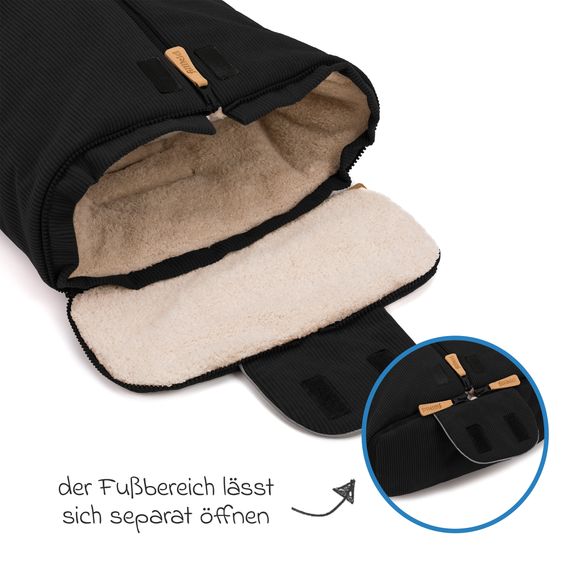 Fillikid Coprigambe Nevis Cord per seggiolini auto e navicelle per neonati - Nero