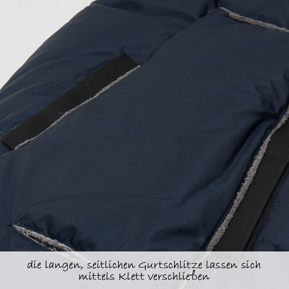 Fillikid Daunen-Fußsack Denali für Babyschale und Babywanne mit Coralfleece - Marine