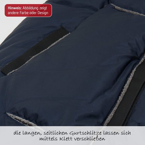 Fillikid Daunen-Fußsack Denali für Babyschale und Babywanne mit Coralfleece - Schwarz