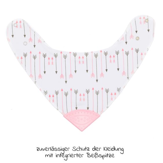 Fillikid Dreieck-Lätzchen 2er Pack mit Beißspitze - Pfeile Pink