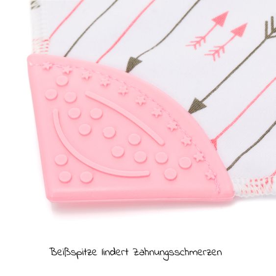 Fillikid Dreieck-Lätzchen 2er Pack mit Beißspitze - Pfeile Pink