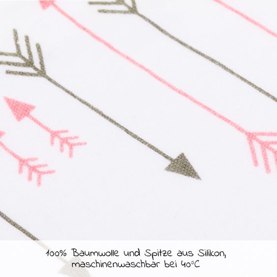Fillikid Dreieck-Lätzchen 2er Pack mit Beißspitze - Pfeile Pink