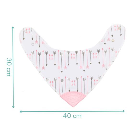Fillikid Dreieck-Lätzchen 2er Pack mit Beißspitze - Pfeile Pink