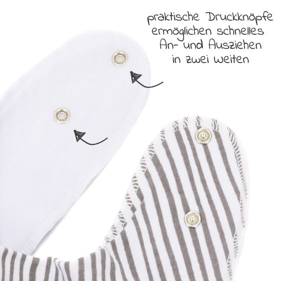 Fillikid Dreieck-Lätzchen 2er Pack mit Beißspitze - Streifen Grau