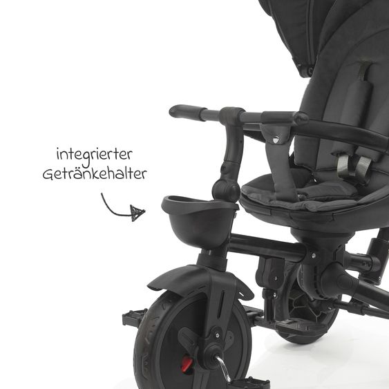 Fillikid Tricycle Leon with Reclining Function, Adjustable Canopy & Cupholder - Grey