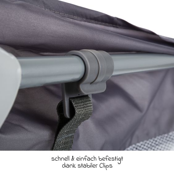 Fillikid Einhang für Reisebetten 120 x 60 cm inkl. Reisetasche - Grau