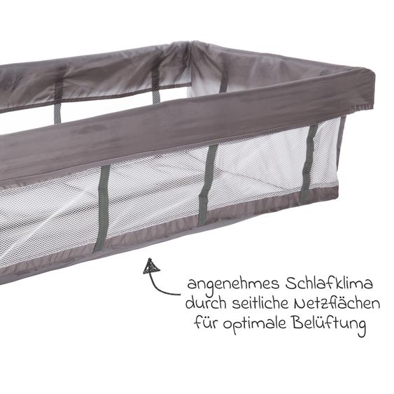 Fillikid Einhang für Reisebetten 120 x 60 cm inkl. Reisetasche - Grau