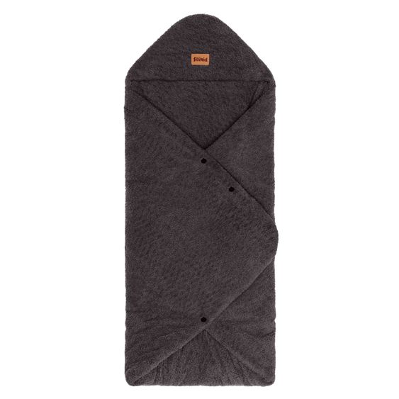 Fillikid Swaddle blanket Dinara Teddy Plush Cover for Infant Car Seats & Carrycots - Grey