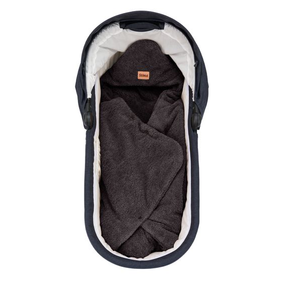 Fillikid Swaddle blanket Dinara Teddy Plush Cover for Infant Car Seats & Carrycots - Grey