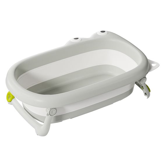 Fillikid Vasca da bagno pieghevole Dino con seduta antiscivolo & valvola di scarico - Bianco Grigio