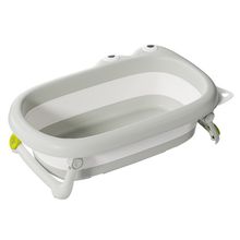 Vasca da bagno pieghevole Dino con seduta antiscivolo & valvola di scarico - Bianco Grigio