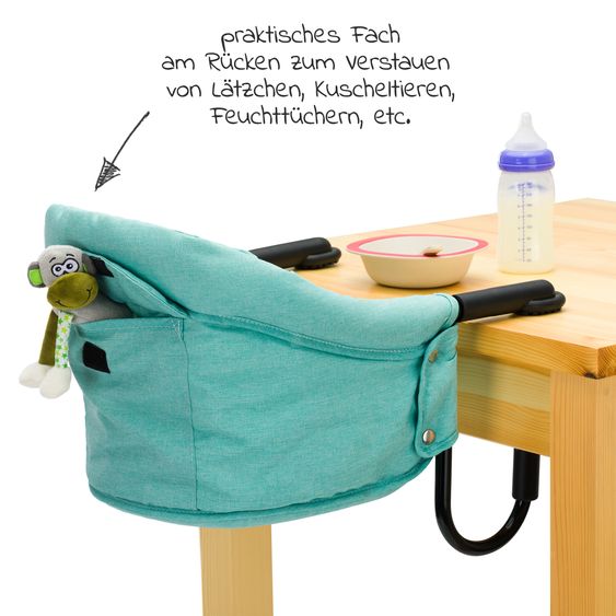 Fillikid Faltbarer Tischsitz bis 15 kg belastbar inkl. Tasche - Mint Melange