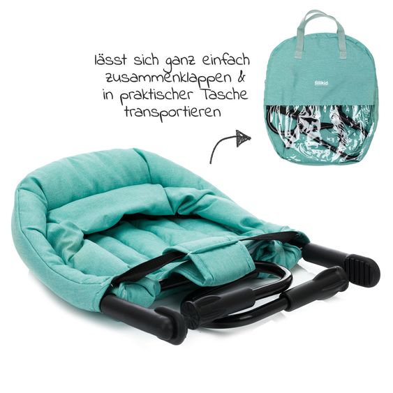 Fillikid Faltbarer Tischsitz bis 15 kg belastbar inkl. Tasche - Mint Melange