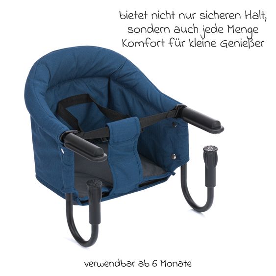 Fillikid Seggiolino da tavolo pieghevole Comfort con seduta imbottita incl. borsa - Blu