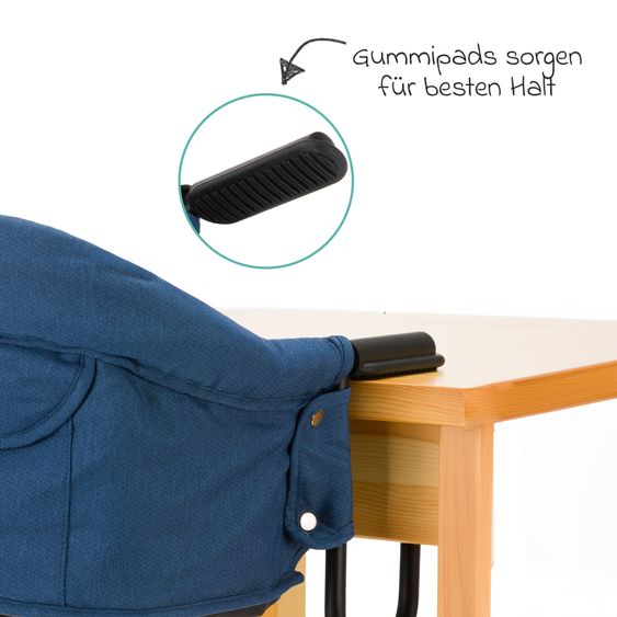 Fillikid Seggiolino da tavolo pieghevole Comfort con seduta imbottita incl. borsa - Blu