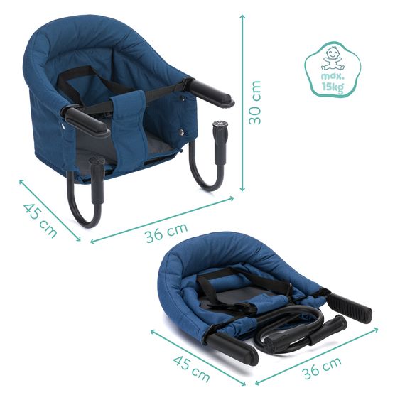 Fillikid Seggiolino da tavolo pieghevole Comfort con seduta imbottita incl. borsa - Blu