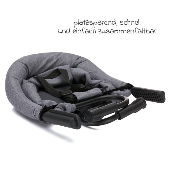 Fillikid Seggiolino da tavolo pieghevole Comfort con seduta imbottita incl. borsa - Grigio Melange