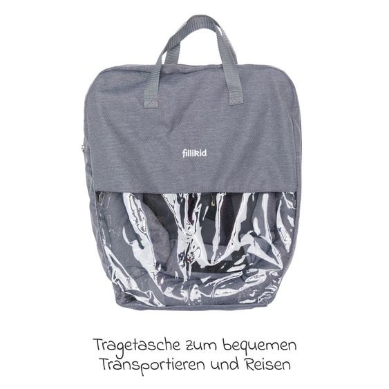 Fillikid Seggiolino da tavolo pieghevole Comfort con seduta imbottita incl. borsa - Grigio Melange
