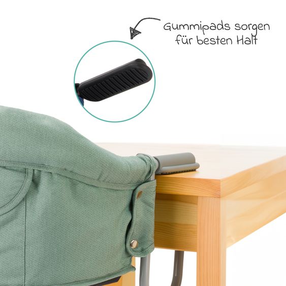 Fillikid Seggiolino da tavolo pieghevole Comfort con seduta imbottita incl. borsa - Verde