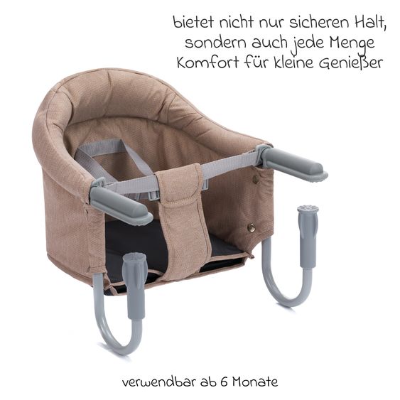 Fillikid Seggiolino da tavolo pieghevole Comfort con seduta imbottita incl. borsa - Nature