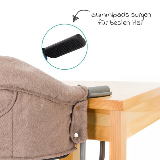 Fillikid Seggiolino da tavolo pieghevole Comfort con seduta imbottita incl. borsa - Nature