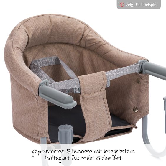 Fillikid Seggiolino da tavolo pieghevole Comfort con seduta imbottita incl. borsa - Nature