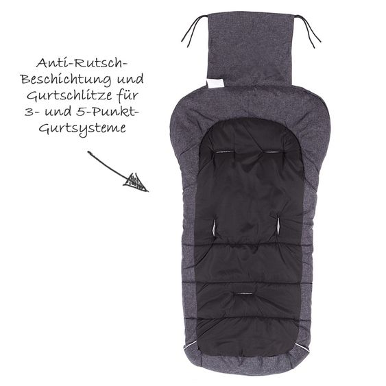 Fillikid Fleece-Fußsack Askja Big - Melange Schwarz