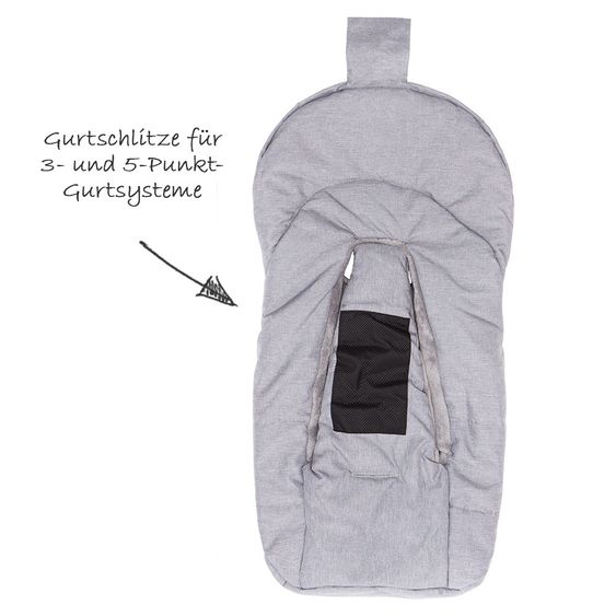 Fillikid Fleece-Fußsack Askja Small für Babyschale und Babywanne - Melange Hellgrau