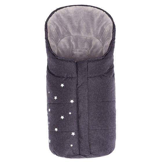 Fillikid Fleece-Fußsack Askja Small für Babyschale und Babywanne - Melange Schwarz