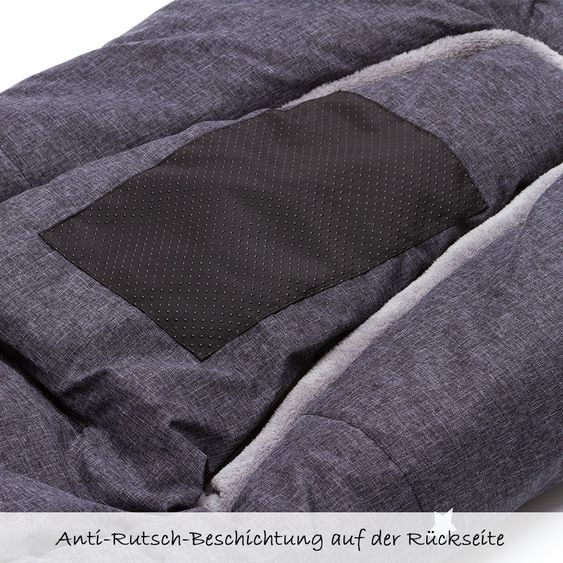 Fillikid Fleece-Fußsack Askja Small für Babyschale und Babywanne - Melange Schwarz
