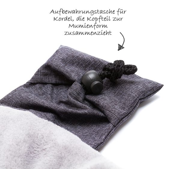 Fillikid Fleece-Fußsack Askja Small für Babyschale und Babywanne - Melange Schwarz