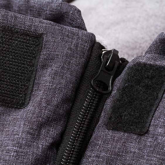Fillikid Fleece-Fußsack Askja Small für Babyschale und Babywanne - Melange Schwarz