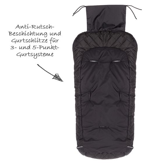 Fillikid Fleece-Fußsack Diamond - Schwarz