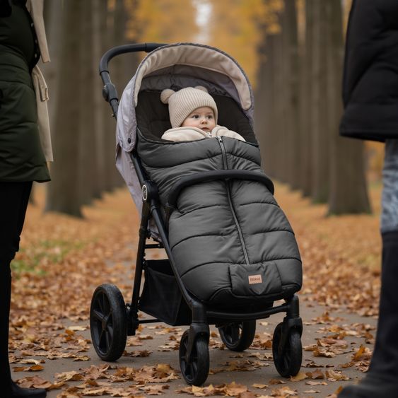 Fillikid Fleece-Fußsack Eco Big für Buggy, Sport- und Kinderwagen - Dunkelgrau
