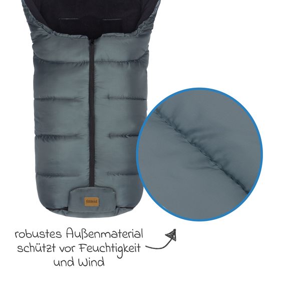Fillikid Fleece-Fußsack Eco Big für Buggy, Sport- und Kinderwagen - Dunkelgrau