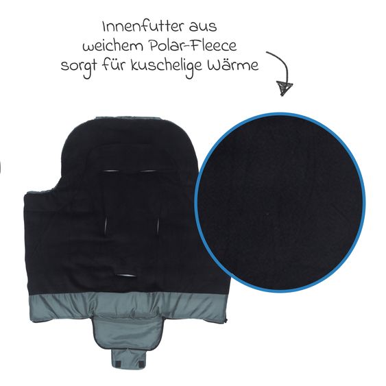 Fillikid Fleece-Fußsack Eco Big für Buggy, Sport- und Kinderwagen - Dunkelgrau