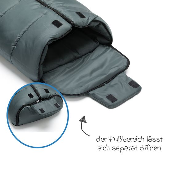 Fillikid Fleece-Fußsack Eco Big für Buggy, Sport- und Kinderwagen - Dunkelgrau