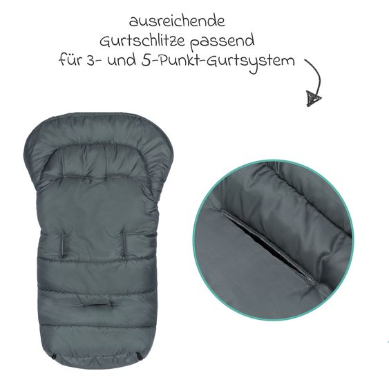 Fillikid Fleece-Fußsack Eco Big für Buggy, Sport- und Kinderwagen - Dunkelgrau