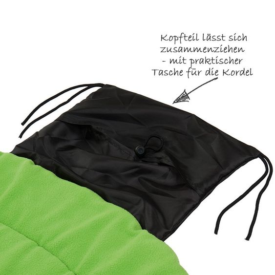 Fillikid Fleece-Fußsack Eco Big - Schwarz Grün
